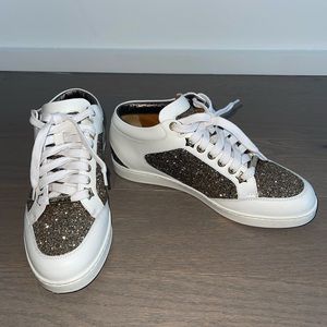 Jimmy Choo Gold Sequined Sneakers